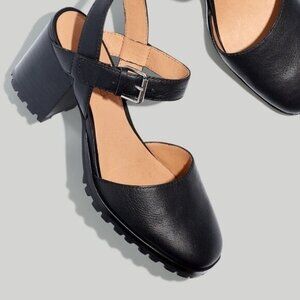 Madewell  The Claudie heeled lugsole mary jane black leather  size 8 NEW